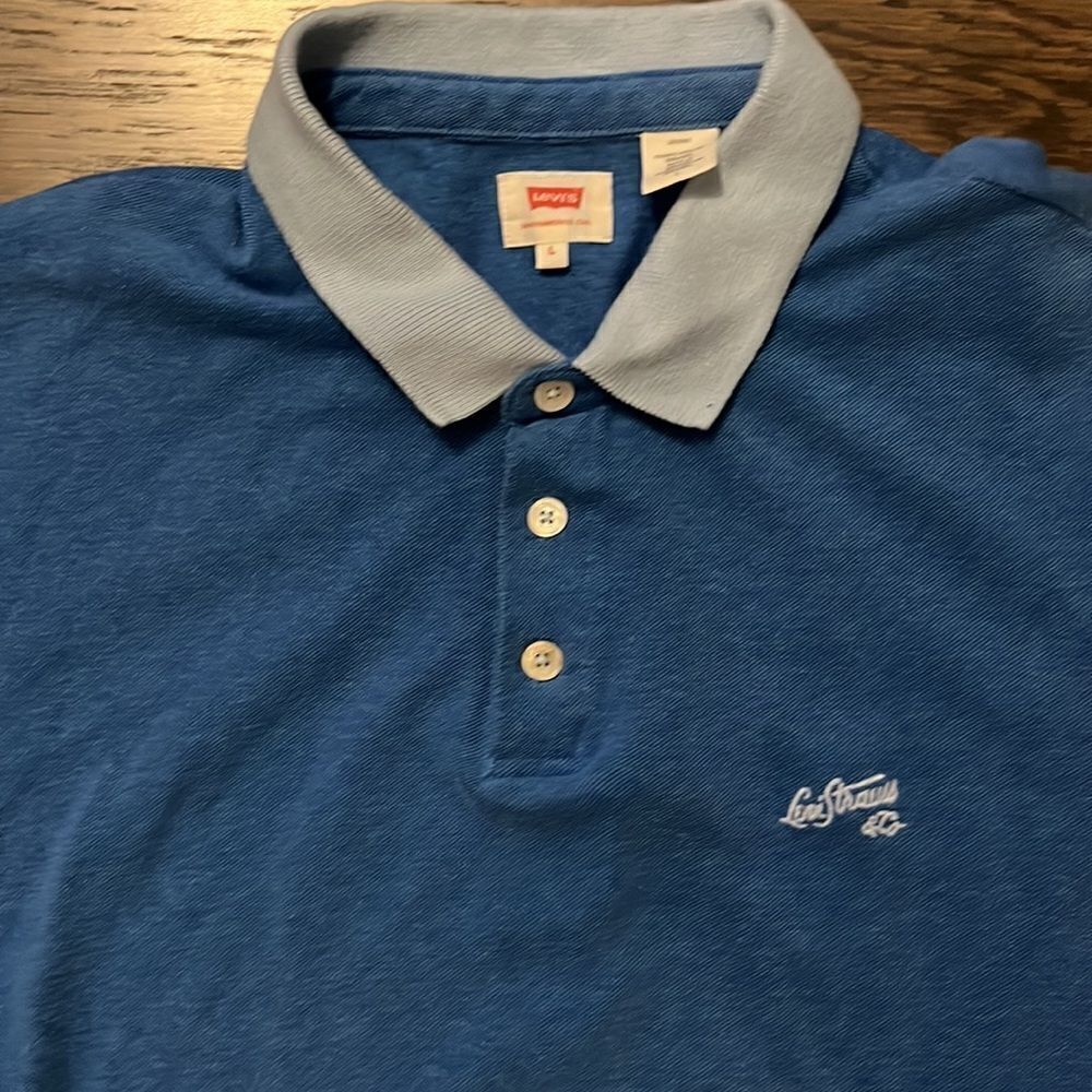 Rare Retro Blue Vintage Brasil Levis Golf Polo Tennis Shirt L Vintage Old School